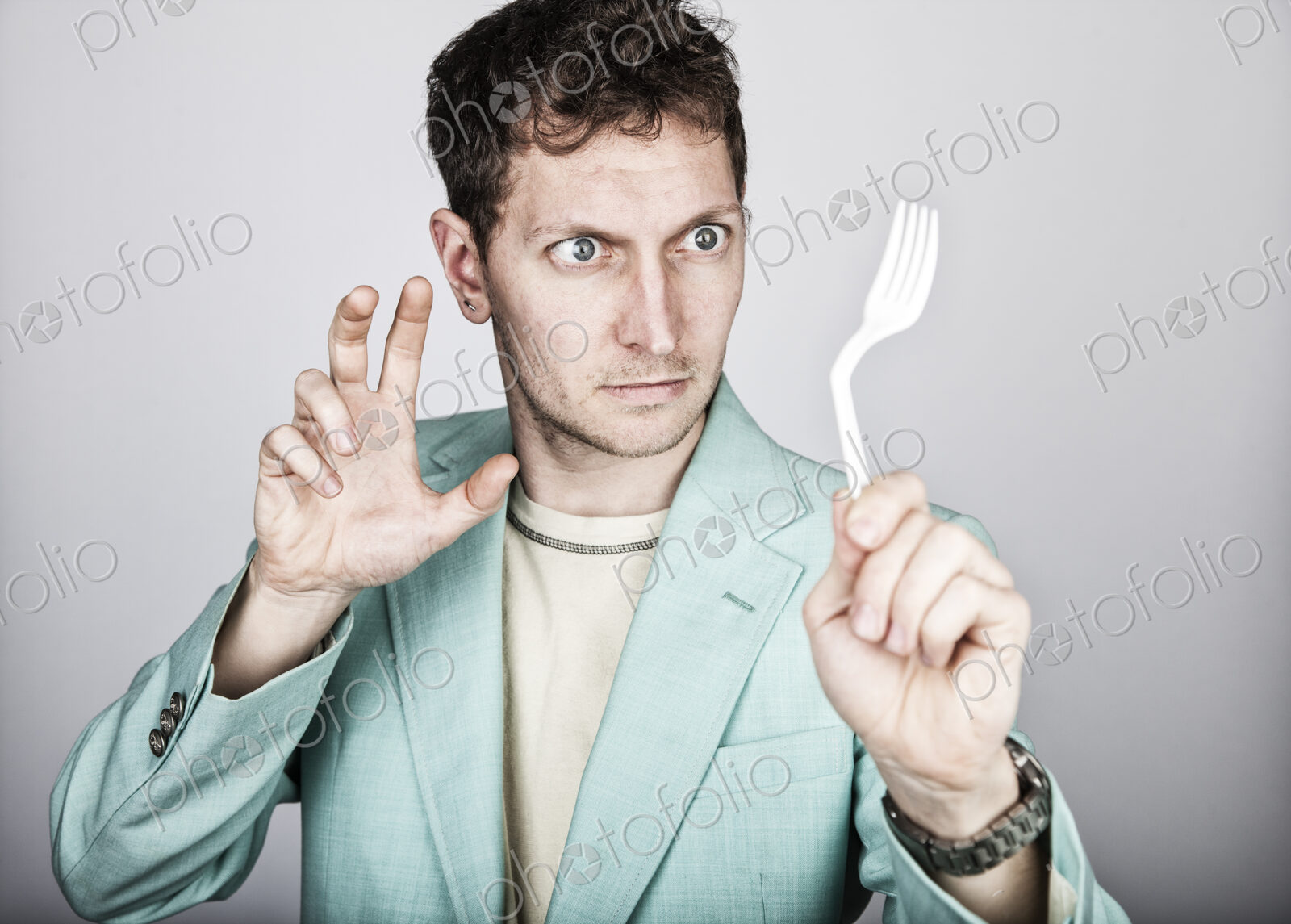 Studio portrait of a caucasian man actor.