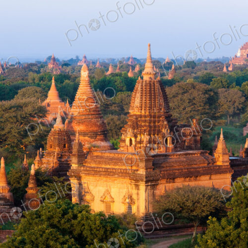 Stupas in the Bagan Archaeological Zone in Bagan, Myanmar Stupas in the Bagan Archaeological Zone in Bagan, Myanmar