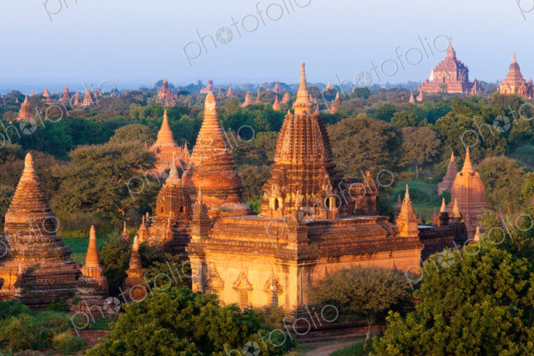Stupas in the Bagan Archaeological Zone in Bagan, Myanmar