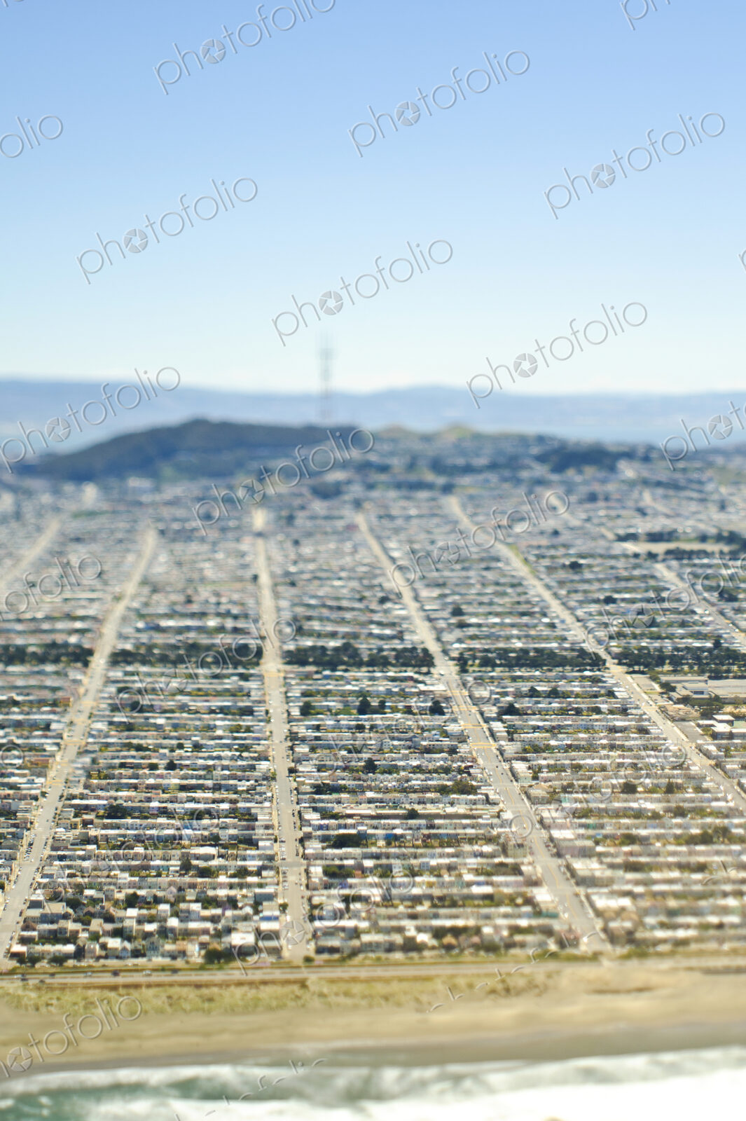 Suburban Tract Housing Against the Coast