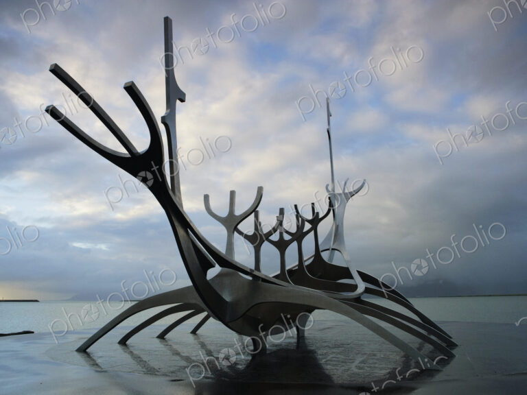 Sun-Craft sculpture on Tjorn Lake
