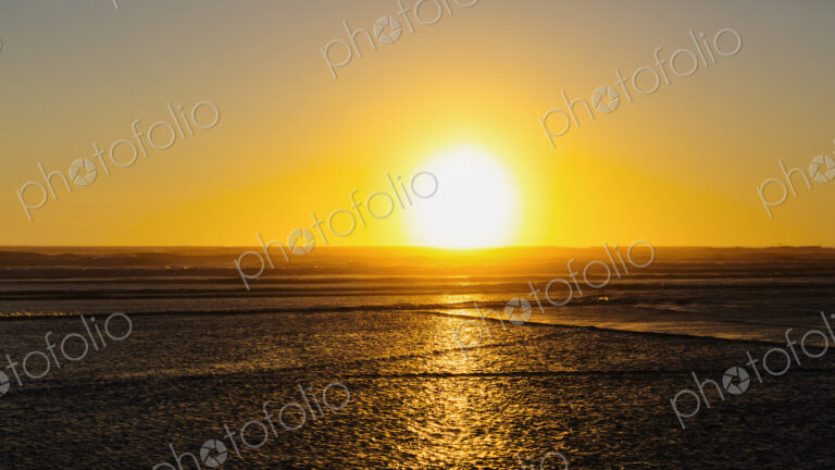 Sun setting over Grayland Beach, Tokeland.