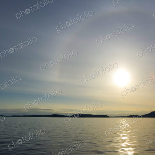 Sun setting over Rosario Strait, San Juan Islands