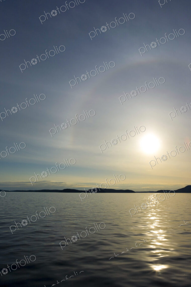 Sun setting over Rosario Strait, San Juan Islands