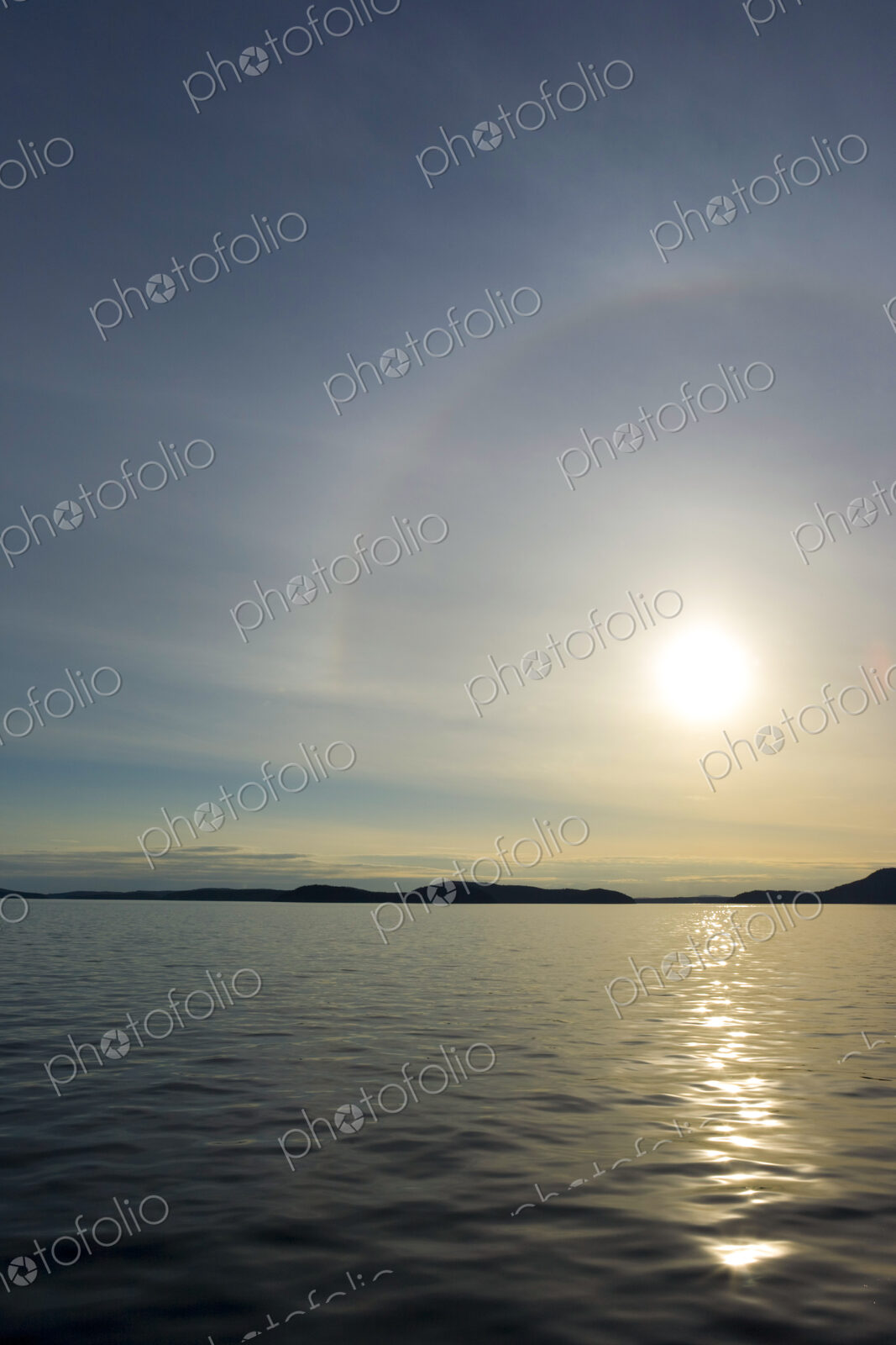 Sun setting over Rosario Strait, San Juan Islands