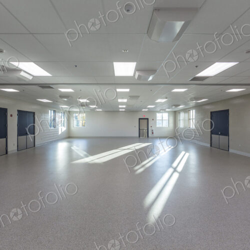 Sunlight in empty animal training room