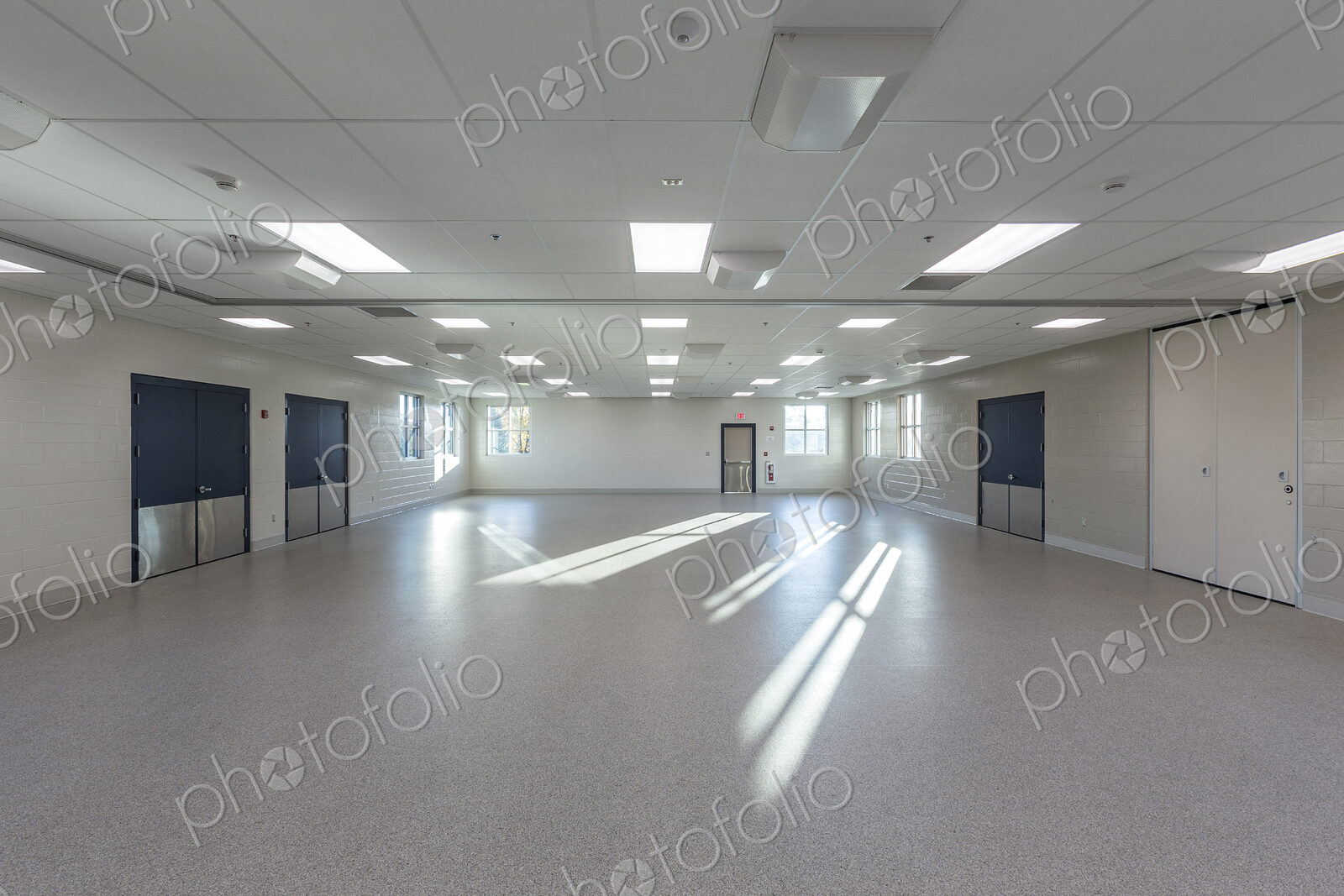 Sunlight in empty animal training room