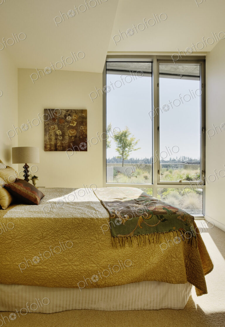 Sunlight shining in bedroom