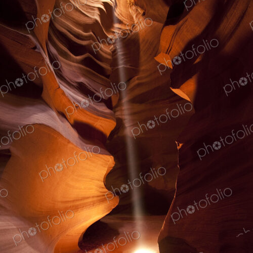 Sunlight through ornate rock formations in Antelope Canyon, Page, Arizona, United States