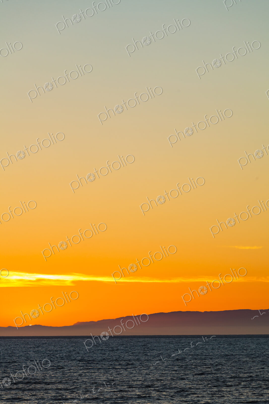 Sunset over the Strait of Juan de Fuca and Vancouver Island, CA