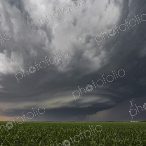 Supercell with a Sculpted Base at Sunset Supercell with a Sculpted Base at Sunset