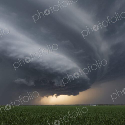 Supercell with a Sculpted Base at Sunset Supercell with a Sculpted Base at Sunset