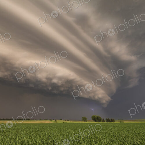 Supercell with a Sculpted Base at Sunset Supercell with a Sculpted Base at Sunset