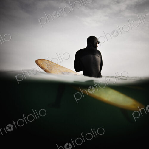 Surfer on Surfboard, Anticipating Wave Surfer on Surfboard, Anticipating Wave