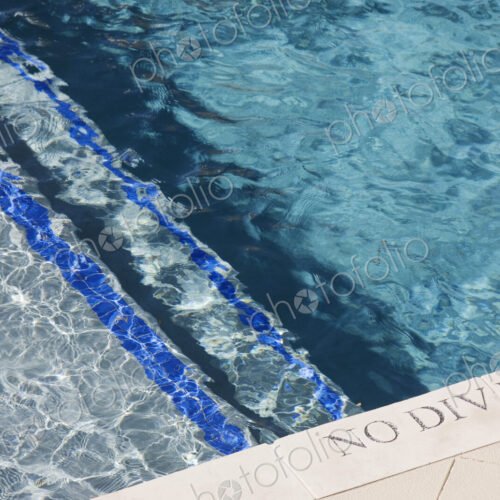Swimming Pool Edge With No Diving Sign Swimming Pool Edge With No Diving Sign