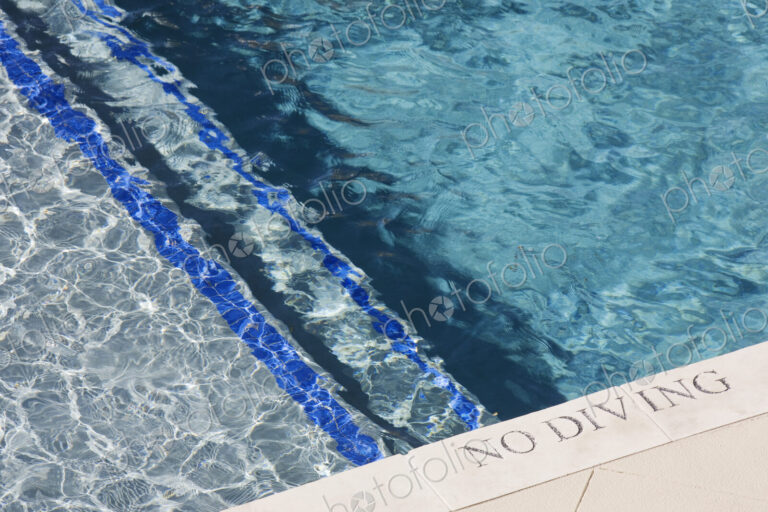 Swimming Pool Edge With No Diving Sign