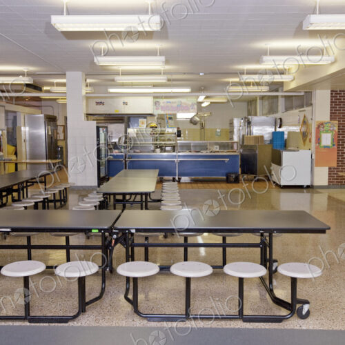 Table And Seats in a School Cafeteria Table And Seats in a School Cafeteria