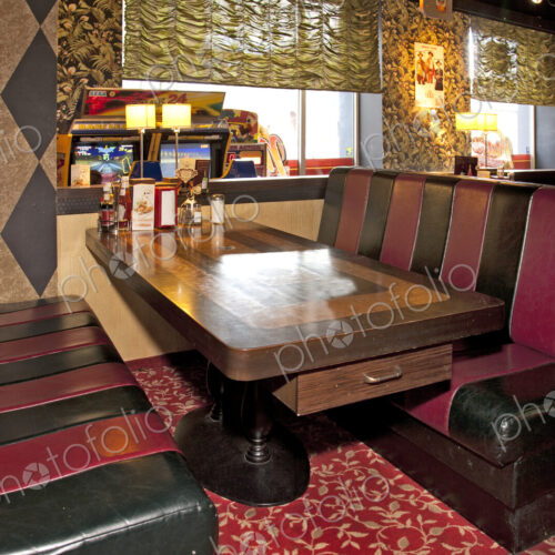 Table and Booths at an Americana Diner