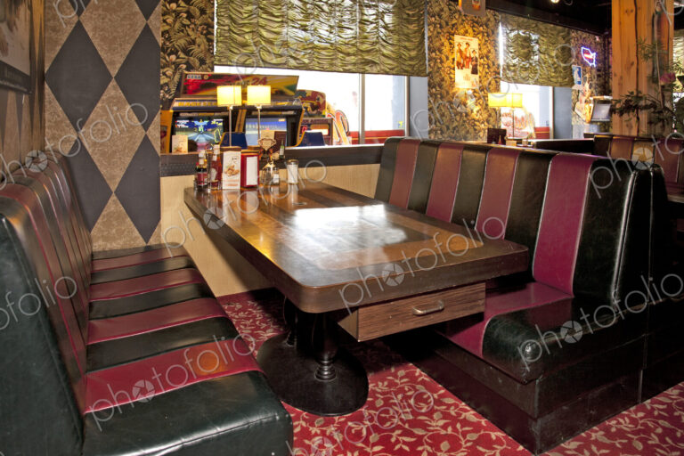 Table and Booths at an Americana Diner