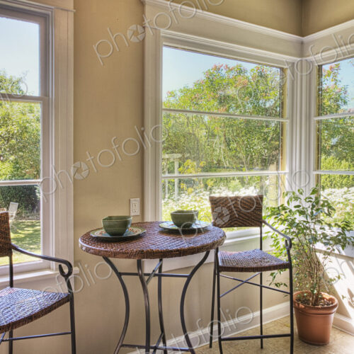 Table and Chairs in Corner Sun Room