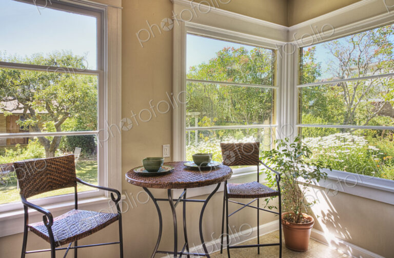 Table and Chairs in Corner Sun Room