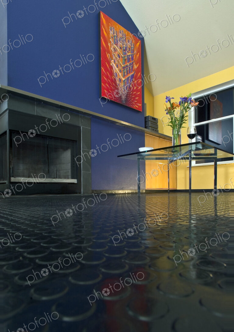Table and Fireplace