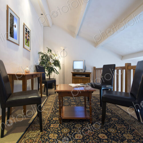 Table and chairs in loft area