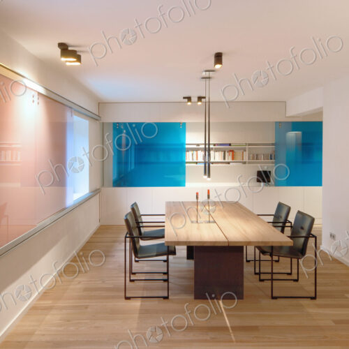 Table and chairs in modern dining room