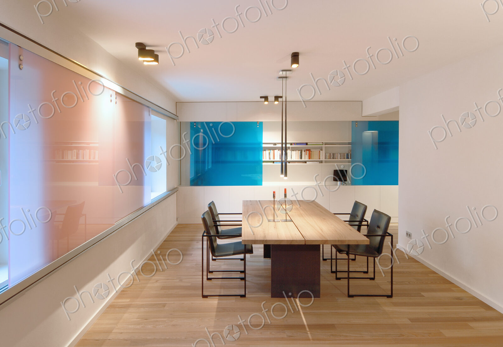 Table and chairs in modern dining room