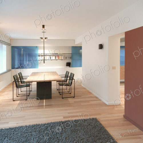 Table and chairs in modern dining room