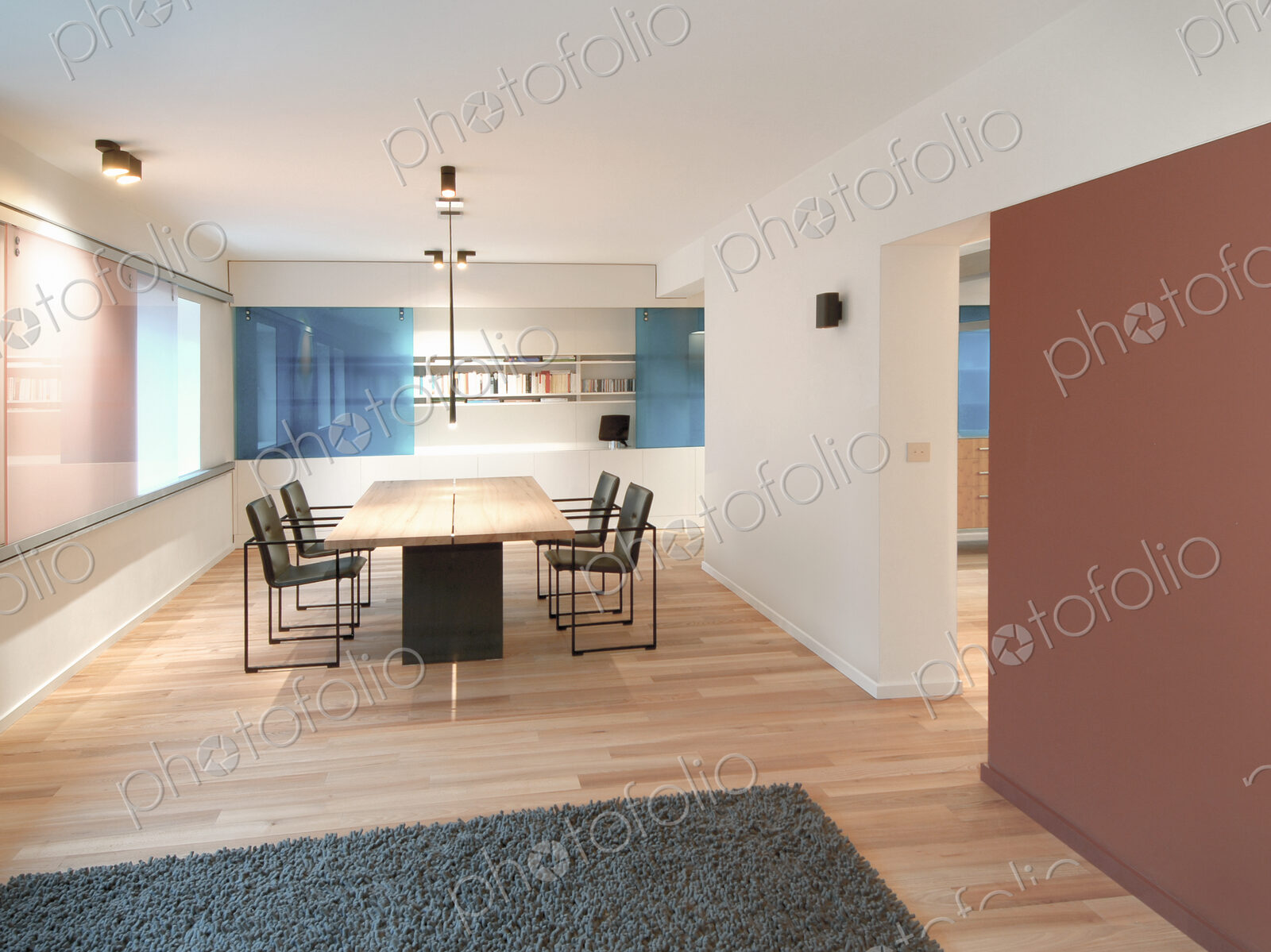 Table and chairs in modern dining room