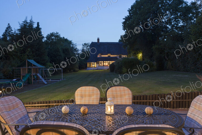 Table and chairs on patio