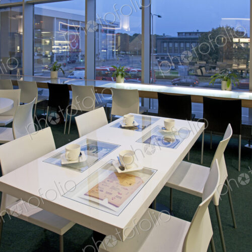 Table at an Upscale Cafe With a View Table at an Upscale Cafe With a View