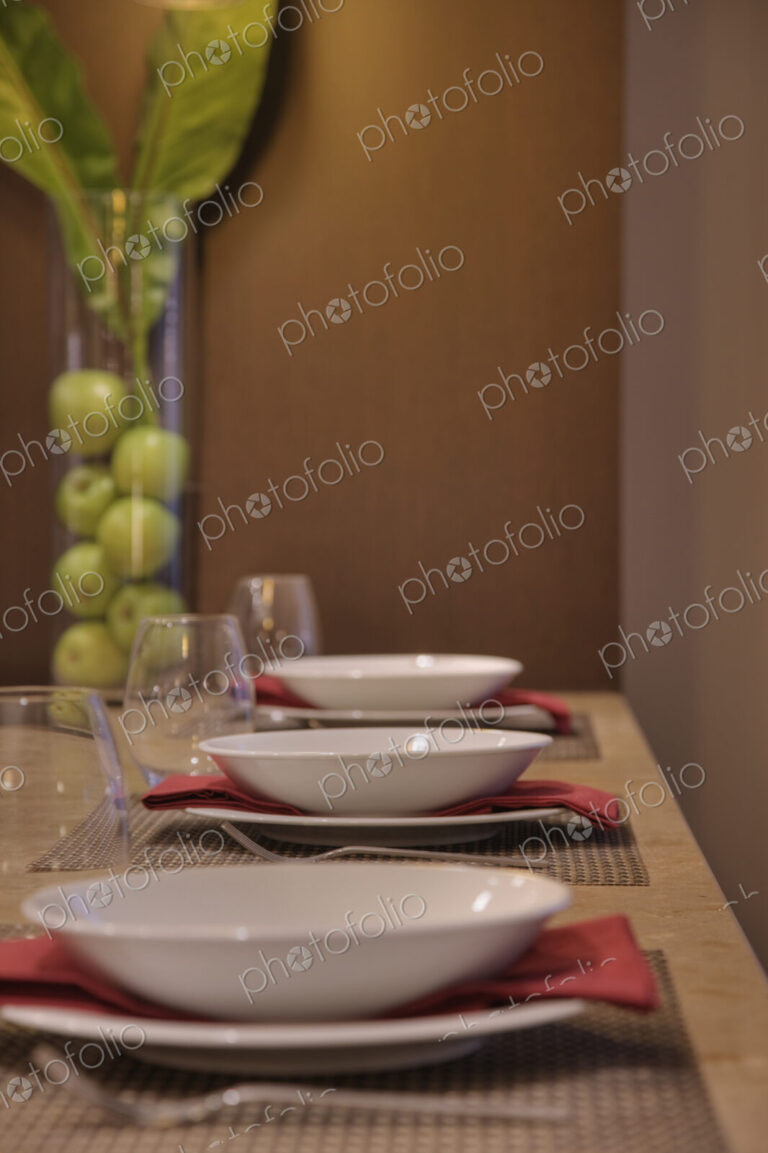 Table laid in restaurant.