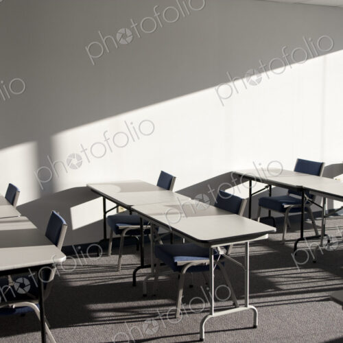 Tables and Chairs in a College Classroom Tables and Chairs in a College Classroom