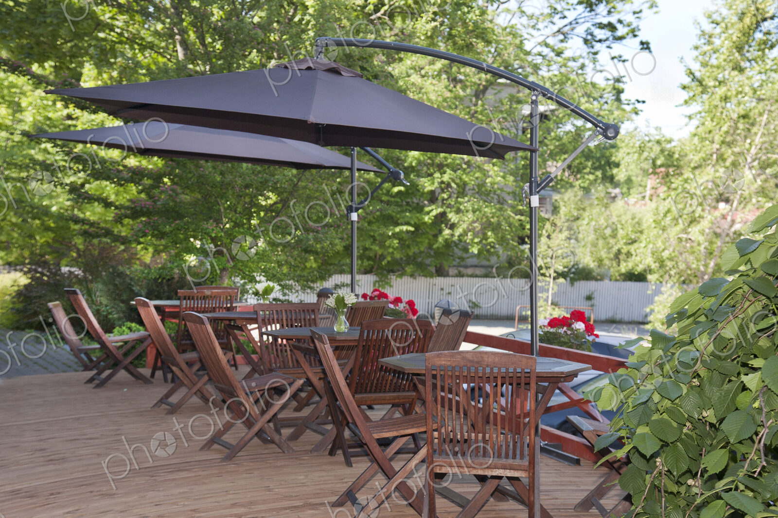Tables and Chairs on Hotel Deck