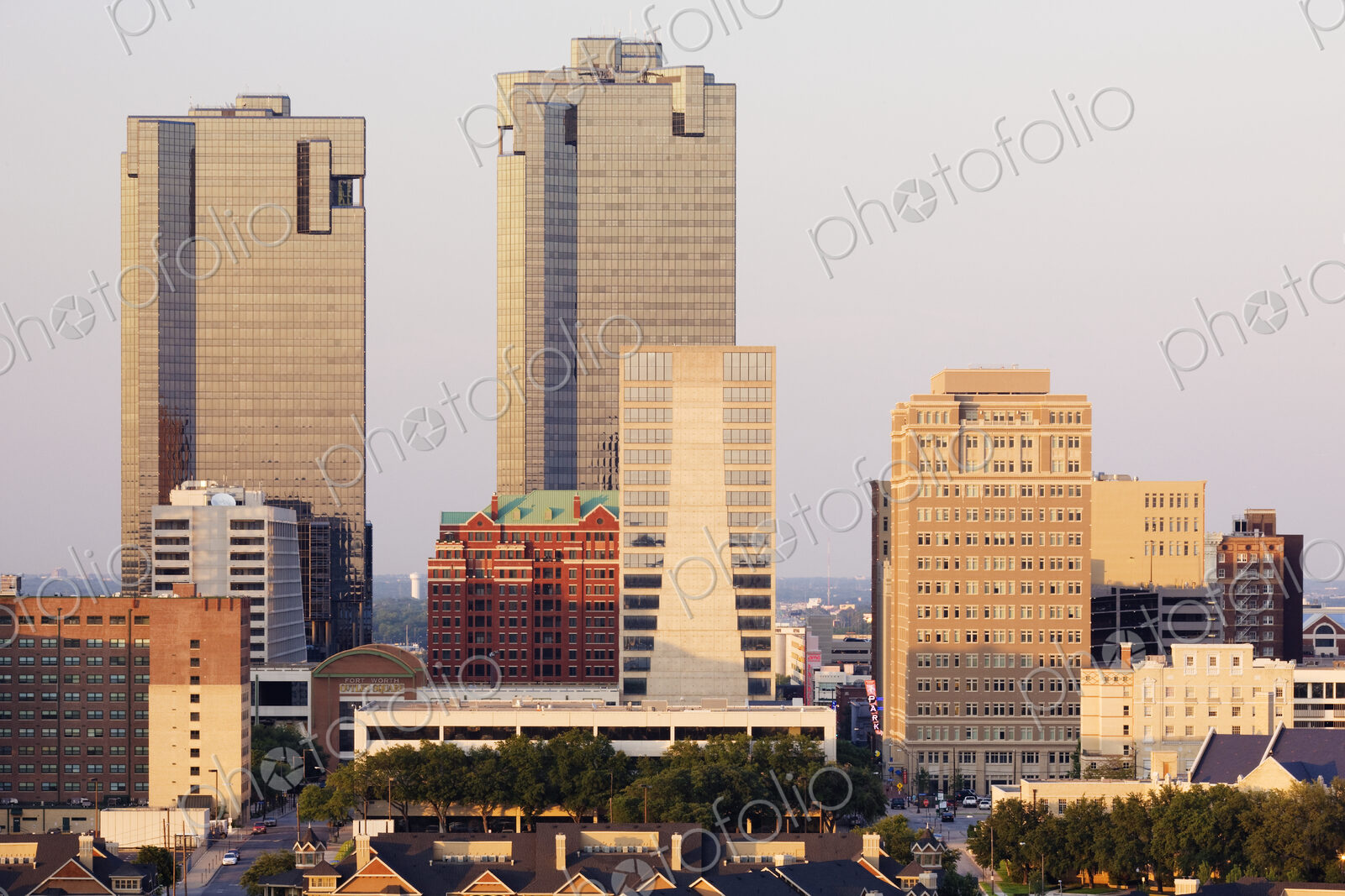 Tall Buildings in Fort Worth at Dusk