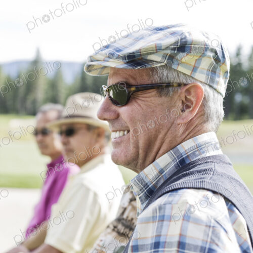 Team of senior golfers out to play a round of golf. Team of senior golfers out to play a round of golf.