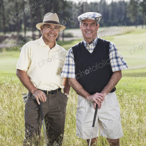 Team of senior golfers out to play a round of golf. Team of senior golfers out to play a round of golf.