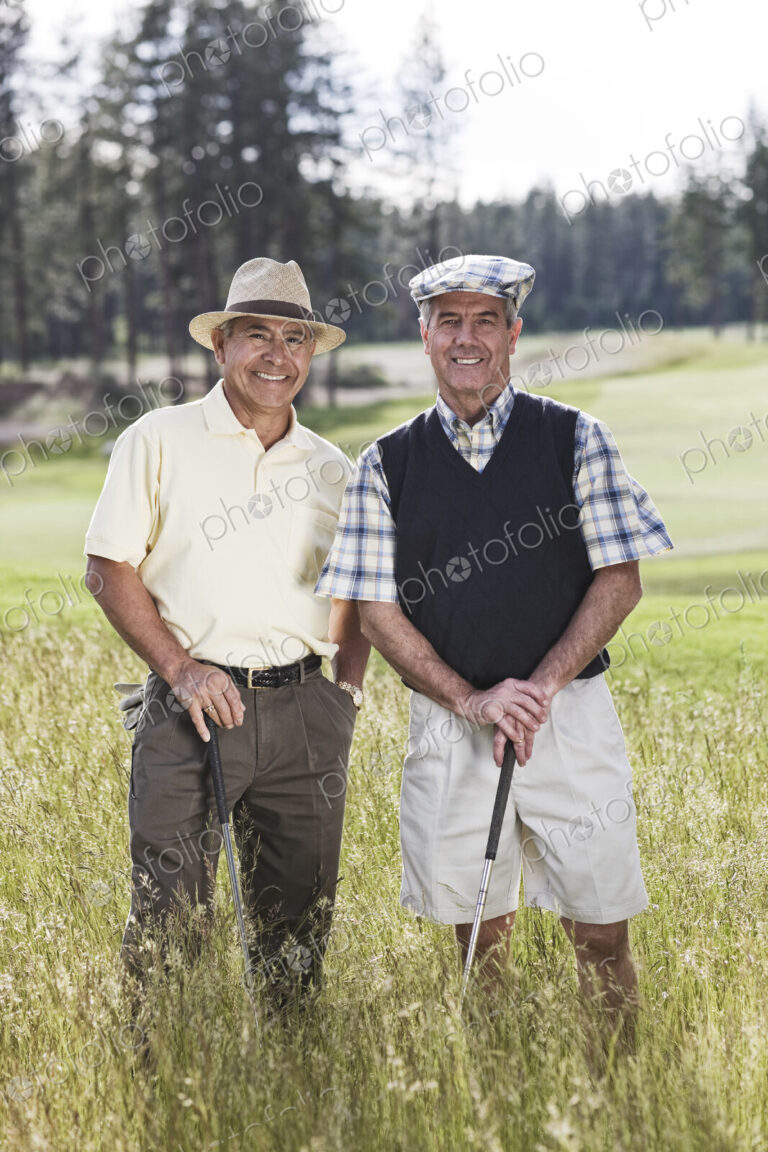 Team of senior golfers out to play a round of golf.