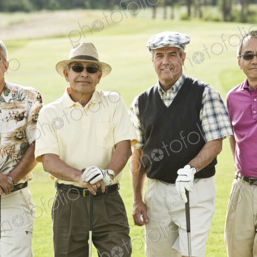 Team of senior golfers out to play a round of golf. Team of senior golfers out to play a round of golf.