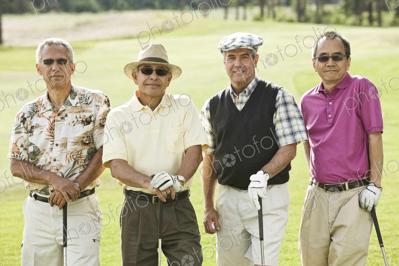 Team of senior golfers out to play a round of golf.