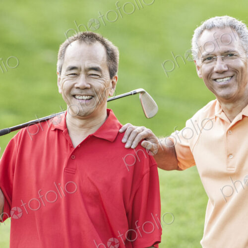 Team of senior golfers out to play a round of golf. Team of senior golfers out to play a round of golf.