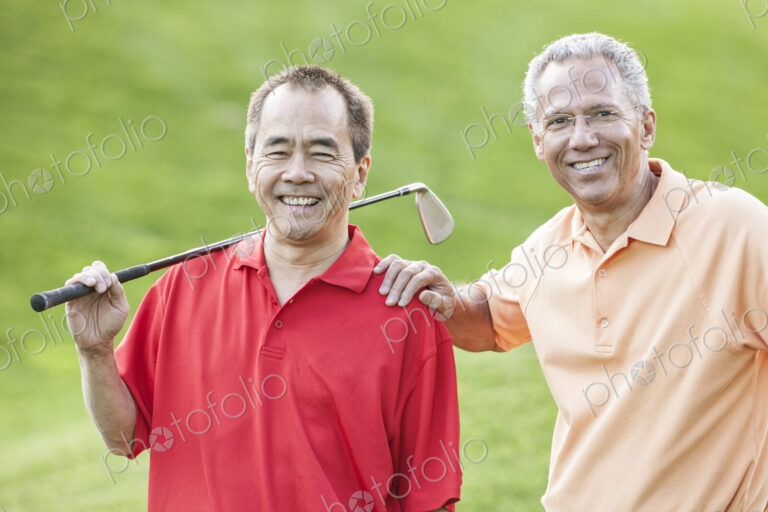 Team of senior golfers out to play a round of golf.