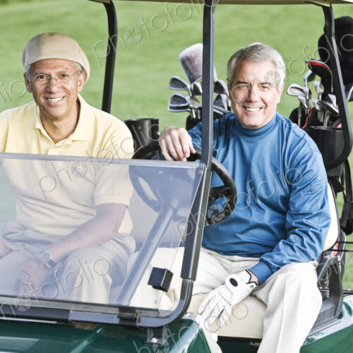 Team of senior golfers out to play a round of golf. Team of senior golfers out to play a round of golf.