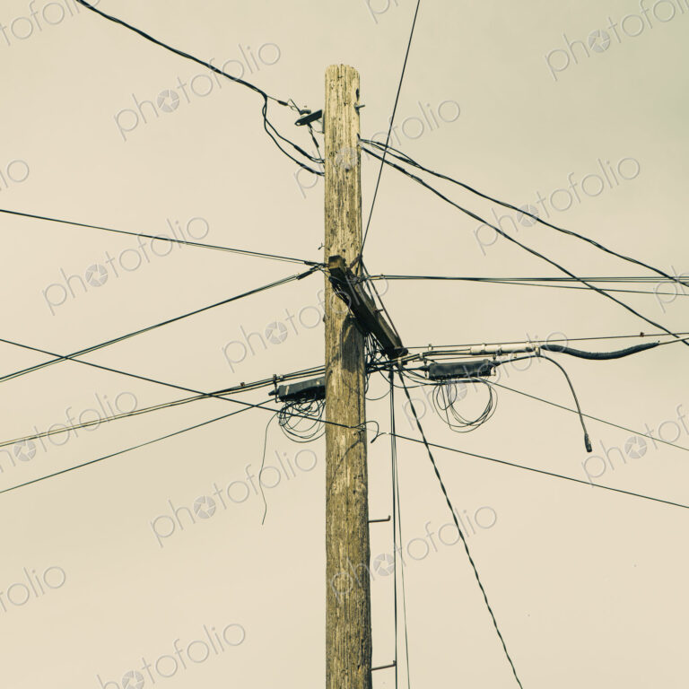 Telephone pole and power lines, Seattle