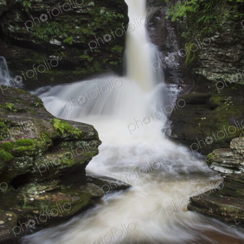 The Adams Falls waterfall in Ricketts Glen State Park, Pennsylvania.