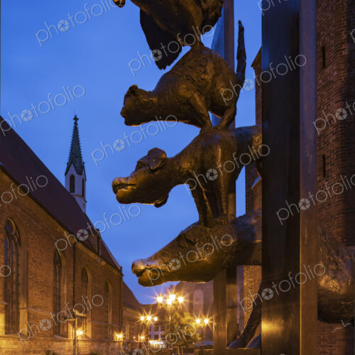 The Bremen Town Musicians sculpture, inspired by a Brothers Grimm fairy tale, stack of… The Bremen Town Musicians sculpture, inspired by a Brothers Grimm fairy tale, stack of…