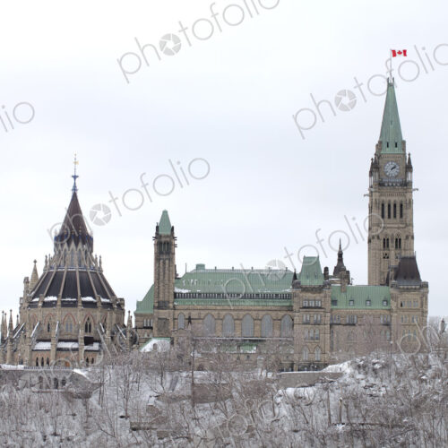 The Canada Parliament building in winter, elevated view of the House of Commons, 19th… The Canada Parliament building in winter, elevated view of the House of Commons, 19th…