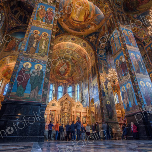 The Church of the Savior on Spilled Blood, a Russian Orthodox church, the interior,…